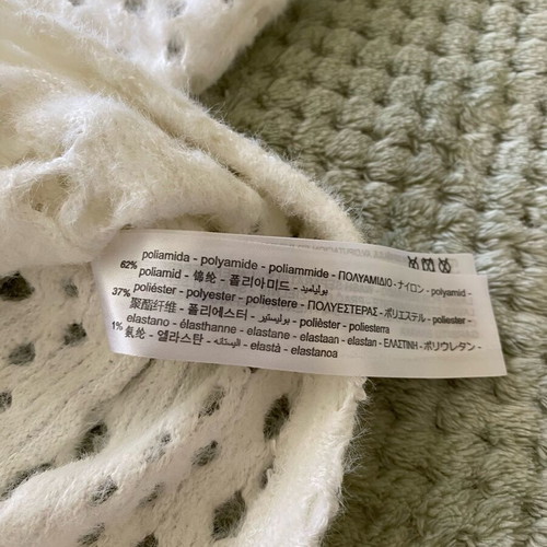 Bershka white fluffy knit crop sweater size S like new