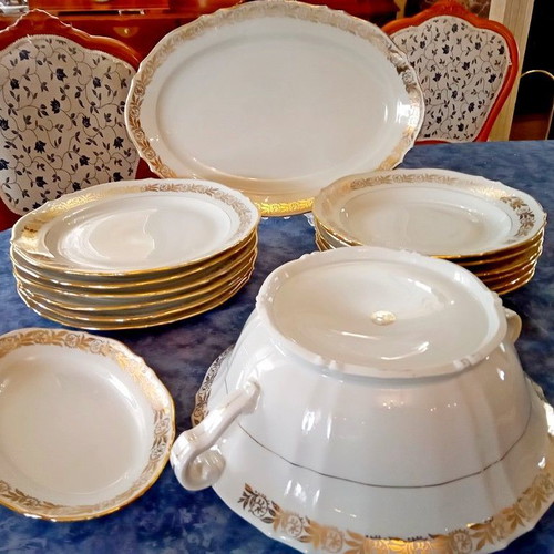 Porcelaine P.F.C. de France porcelain set 15 pieces vintage 1960