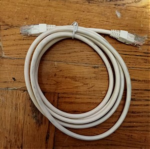 Καλώδιο 2 μετρα Ethernet UTP LAN Network Patch Cable Internet Router Cat5 RJ45 Ασπρο eJe 2m