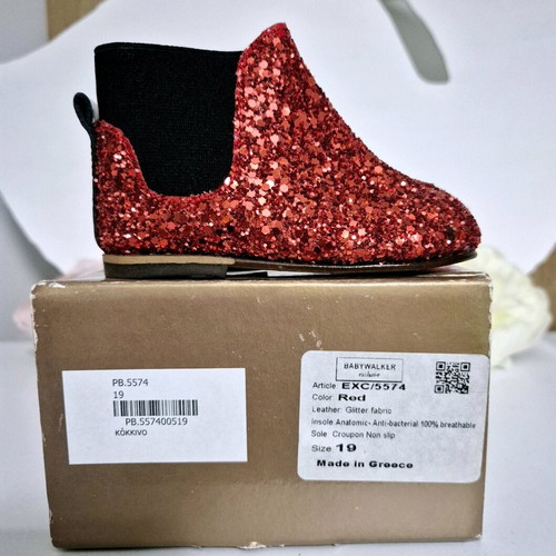 Babywalker half boots like new, baby red glitter size 19