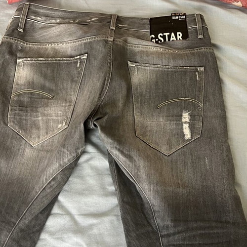 Τζιν G-Star Raw μεταχειρισμένο, μέγεθος 32, γκρι με σκισίματα