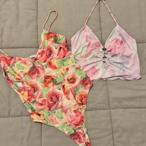 Bershka blouses like new, size M, pink and multicolor