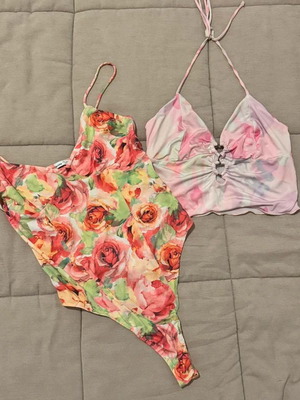 Bershka blouses like new, size M, pink and multicolor