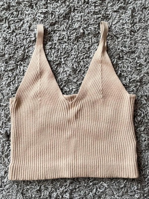 Bershka Beige Knitted Sleeveless Women's Top New