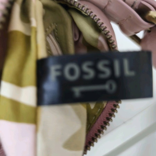 Fossil shoulder and crossbody bag used, pink salmon leather