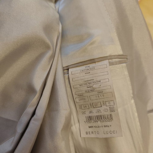 Berto Lucci gray suit set like new, jacket no 54, pants no 56