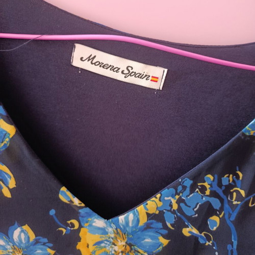 Blue Printed Dress 2XL like new, elegant plus size option