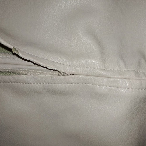 Leather midi skirt beige with pockets, size small, like new