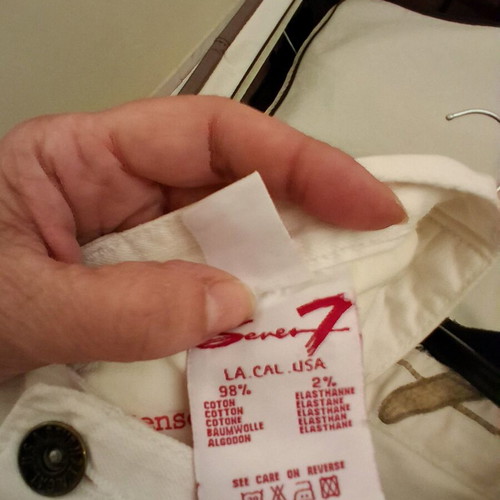 Seven7 white straight-leg jeans new, size S