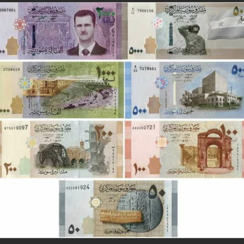 Syria banknote set new, 7 different denominations
