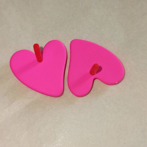 Fo heart-shaped earrings new, unworn
