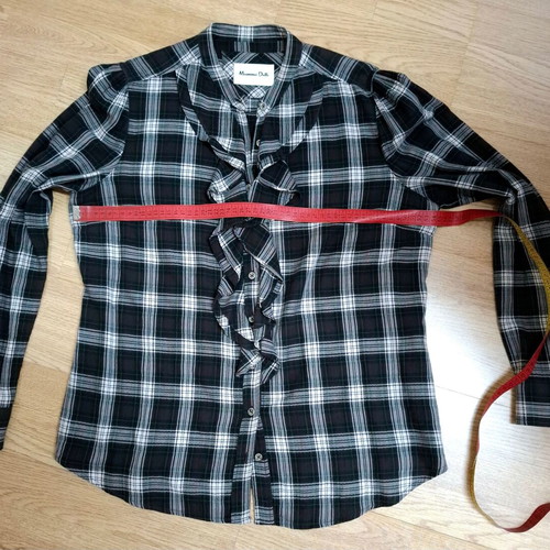 Massimo Dutti plaid shirt like new, gray and brown, size 46