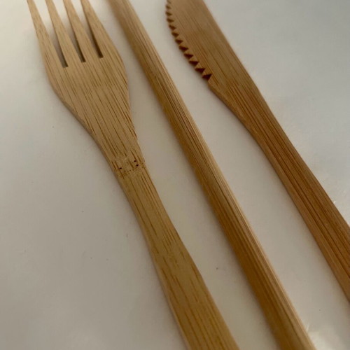 Bamboo fork knife straw set new