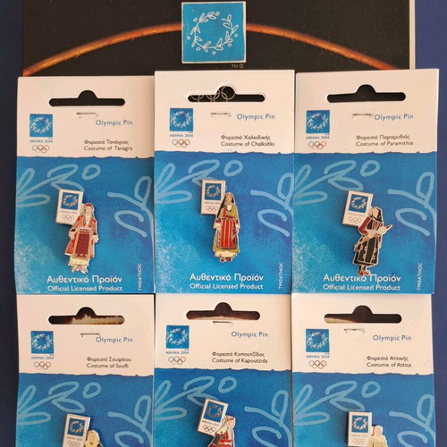 Athens 2004 Olympic Games Pins Set of 6 Pieces New