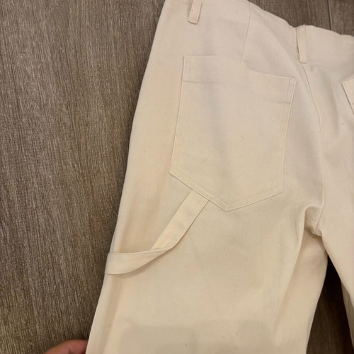 Milkwhite low-rise pants with cuffs new, size L 40 12, white