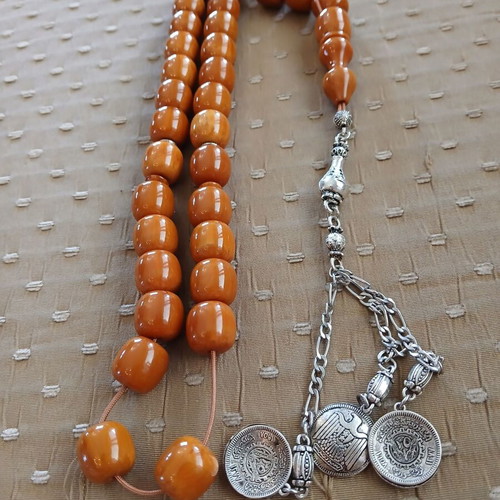 Bakelite komboloi worry beads, 33 beads, traditional oriental finish