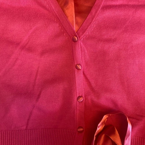 Laura Ashley pink cardigan like new with satin belt