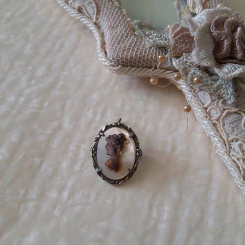 Silver cameo pendant 800 grade used with marcasites