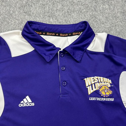 Adidas Y2K ClimaCool Western Illinois NCAA Polo shirt used XL