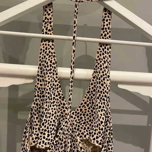 Zara summer dress, size S, black and beige