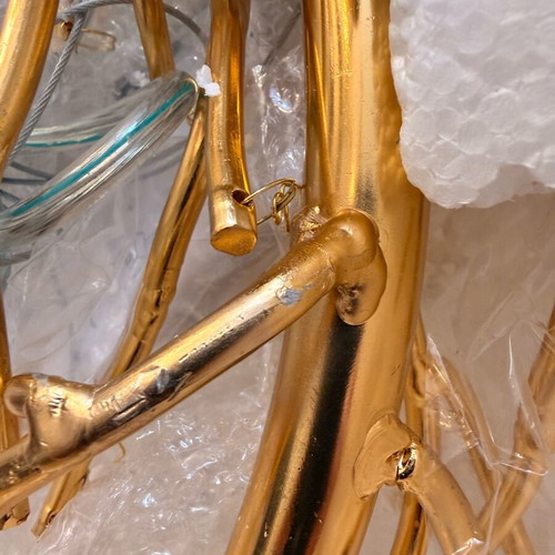 Pendant ceiling light 6xG9 like new, brass finish with crystals