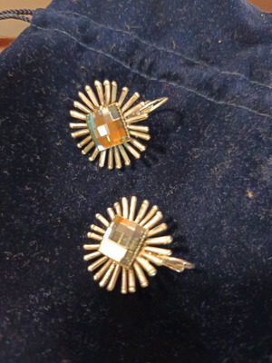 Earrings used, silver color