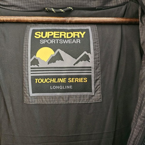 Superdry longline puffer like new, gray, size M