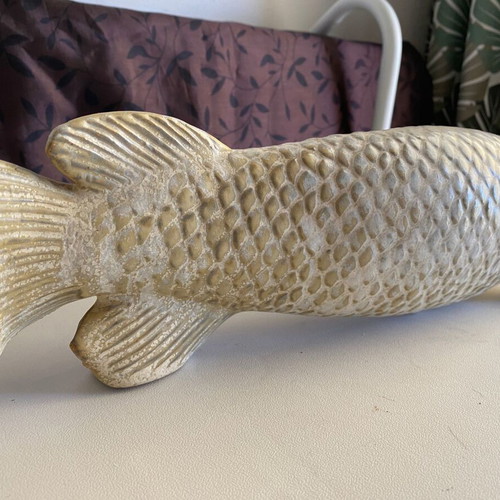 Ceramic fish figurine like new, handcrafted art piece