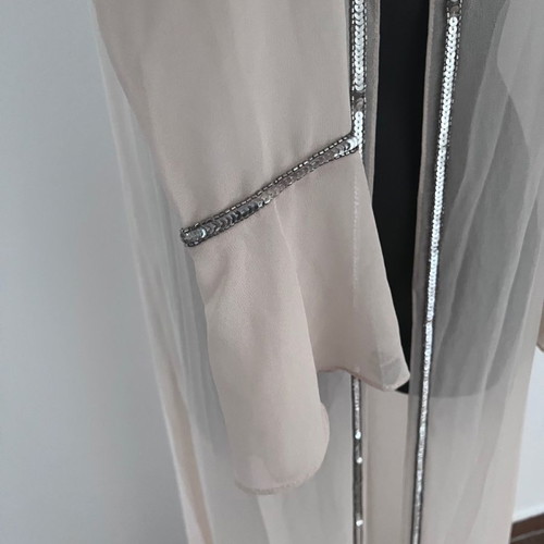Mango summer coat caftan Small with sequins beige pink new