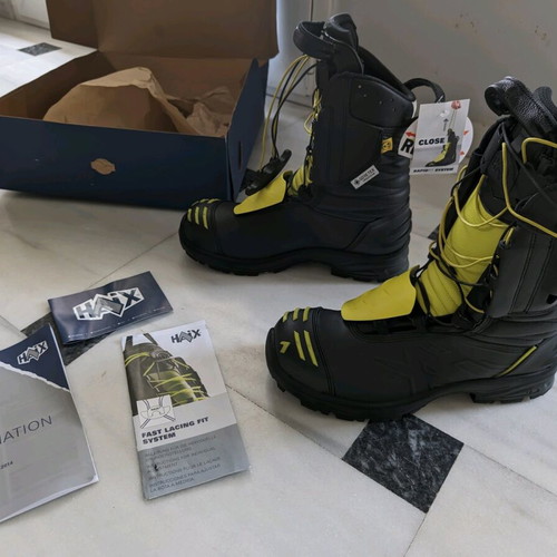 Haix Fire Eagle 2.0 Firefighting Boots new, size 44, black and yellow