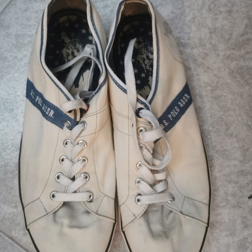 U.S. Polo Assn. fabric sneakers like new, size 45, white beige