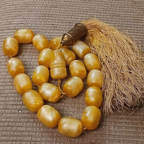 German Bakelite Komboloi used, marble type, 20 beads