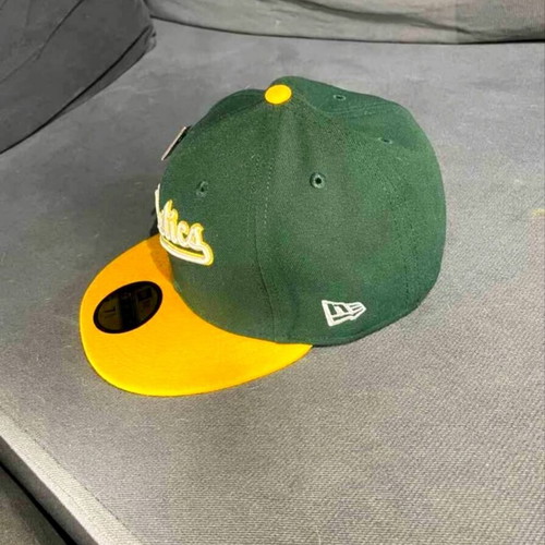 New Era 59FIFTY Oakland Athletics fitted cap, green and yellow, size 7 1/2