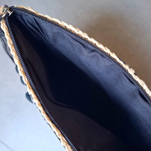 Boho Straw Clutch Bag Achilleas Accessories like new with embroidered trim and tassel