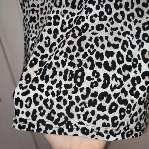 T-shirt with leopard print and chest cut-out, like new, one size