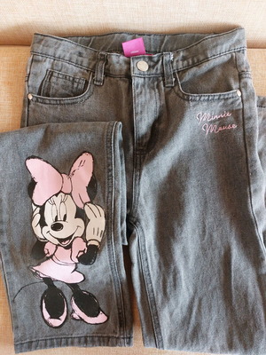 Minnie jeans for 8-9 years old new, wide bell bottom gray