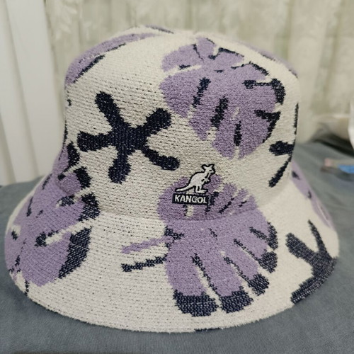 Kangol women's bucket hat, purple and white, size XL