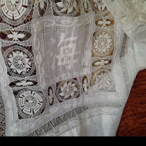 Silk handmade embroidered tablecloth like new with dragons