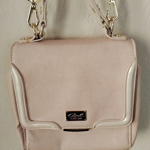 Axel pink shoulder bag used with gold details