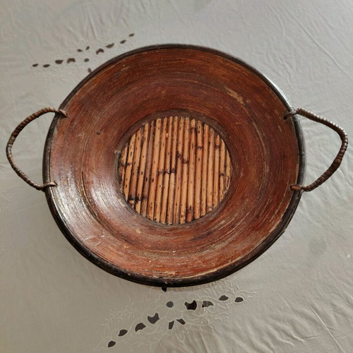 Cretan winnowing tray with wooden base used, traditional antique