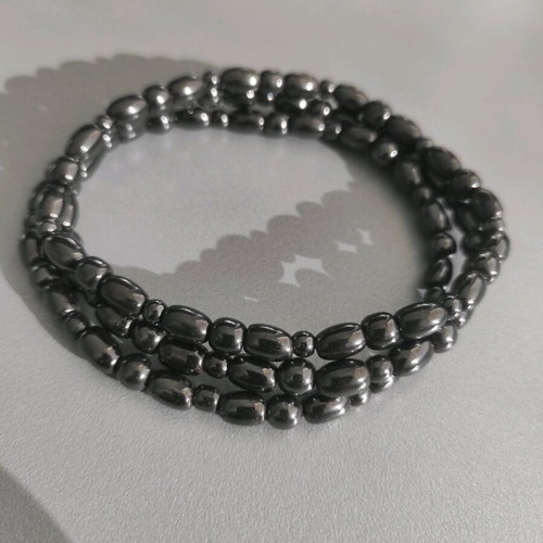 Magnetic elastic bracelets or anklets pack of 3 gray new