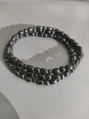 Magnetic elastic bracelets or anklets pack of 3 gray new