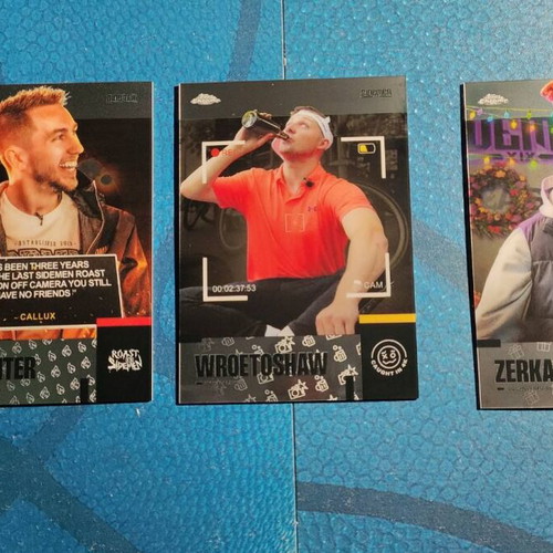 Topps Chrome Sidemen XIX cards like new, set of 3