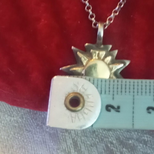 Silver-gold North Star pendant 950 750 with silver chain 925, 45cm