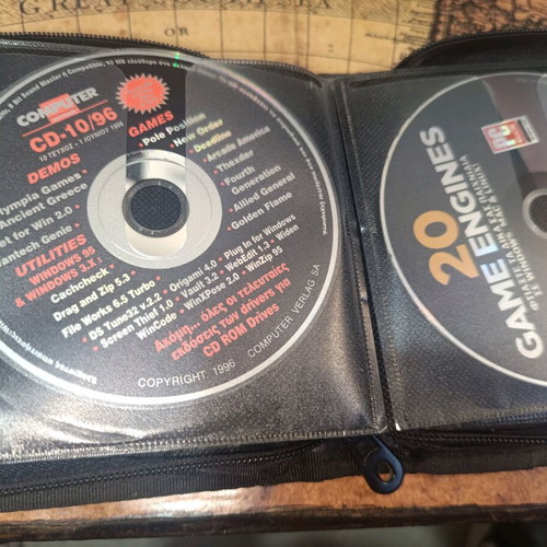 Case with various PC games and demos used