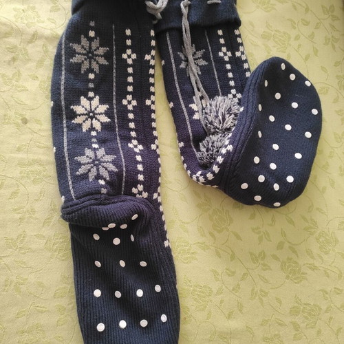 High anti-slip socks new, white and blue