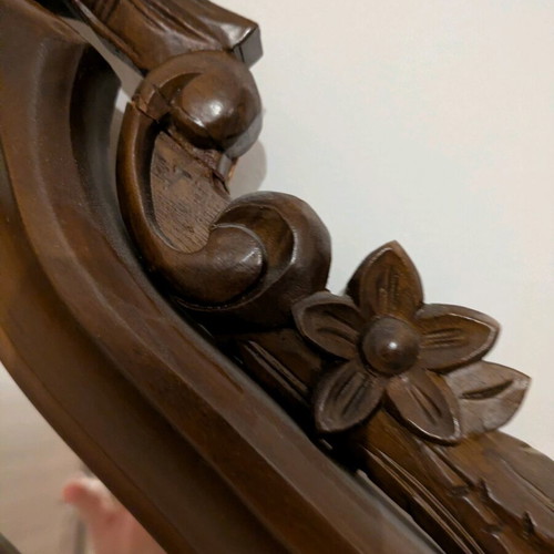 Mirror with wooden carved frame like new, 100x67cm