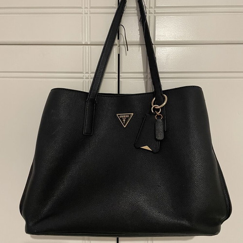 Guess shoulder bag, black, spacious for office and university