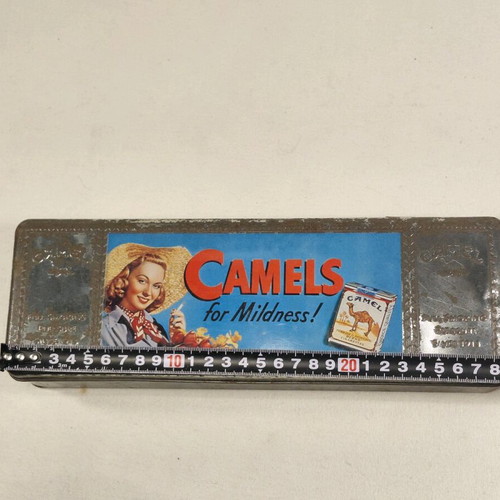 Camel metal vintage cigarette case used, collectible