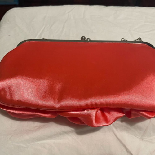 Suzy Smith vintage clutch bag like new, pink and silver with long chain